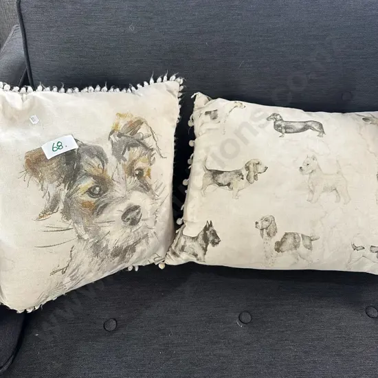 2 feather filled dog cushions