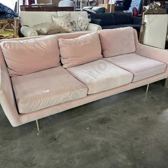 Pink sofa - needs a clean