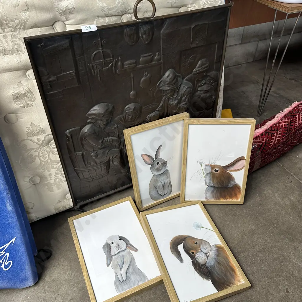 fire screen and rabbit paintings Image 1++
