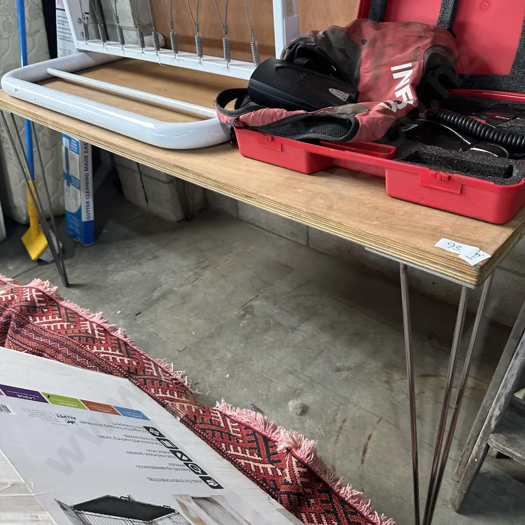 Bespoke hall table with thick ply and stainless steel Image 1++