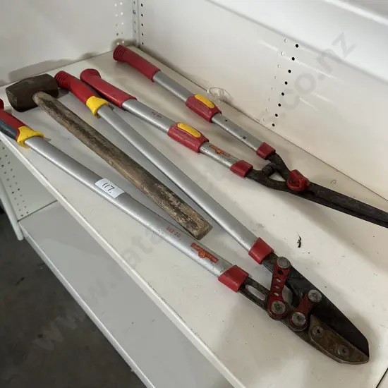 commercial pruners and hammer