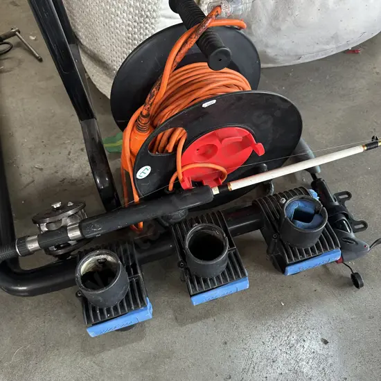 electric lead, rod, bike rack and pump