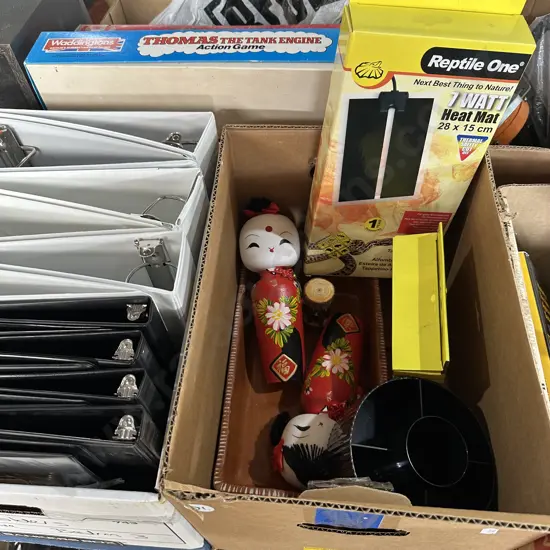 2 box Reptile heat pads, wooden dolls, files etc