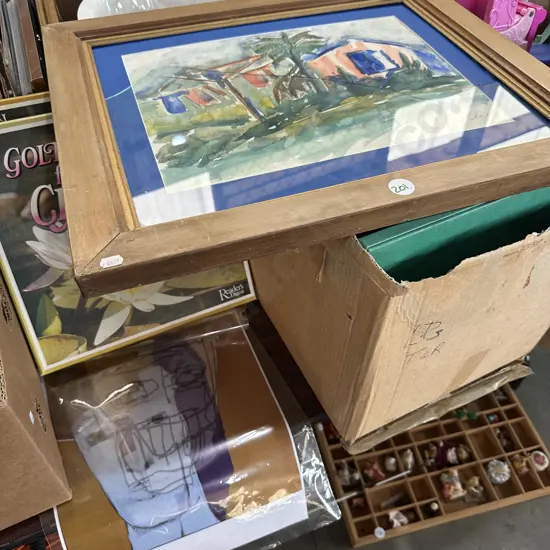 Hilary Cleary water colour. Jane Gray print plus LPs