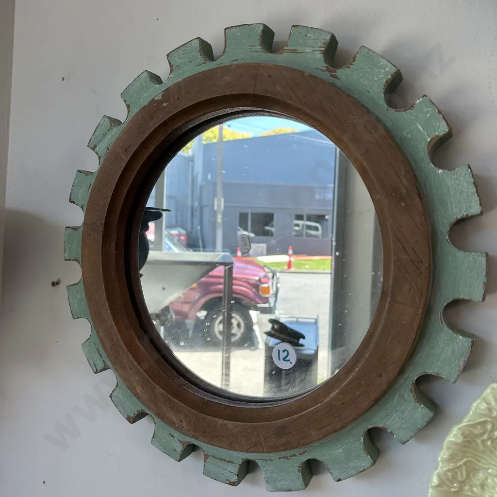 wooden cog mirror Image 1++