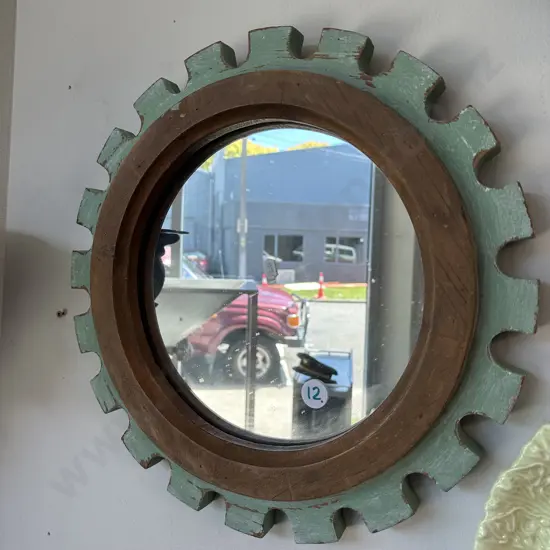 wooden cog mirror