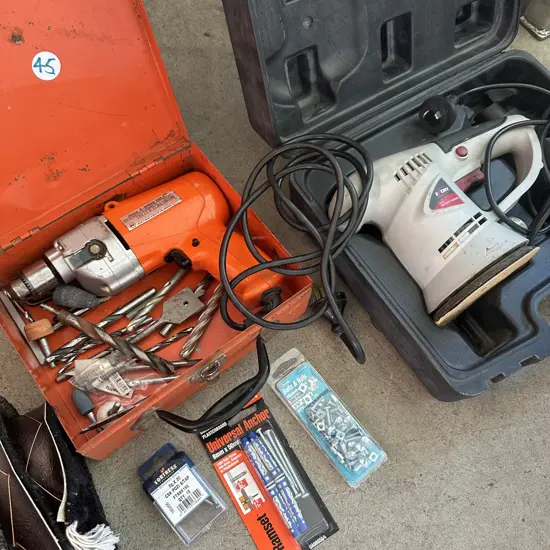 elec drill plus bits and sander