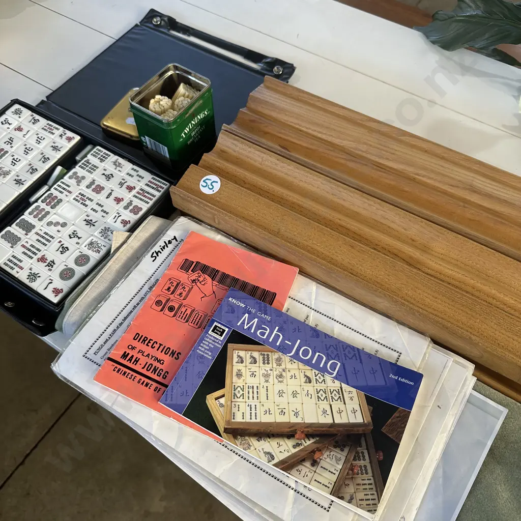 Mahjong set plus wooden boards Image 1++