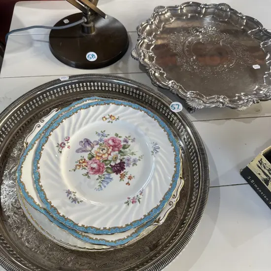 serving trays, cake plates etc