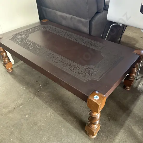 leather top coffee table