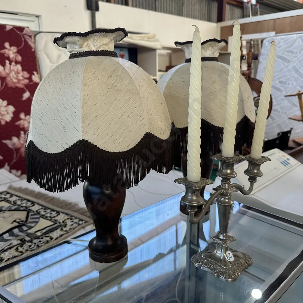 candelabra and Pr wooden lamps Image 1++