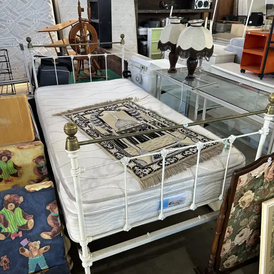 Tidy Extra long king single mattress & Brass bed ends