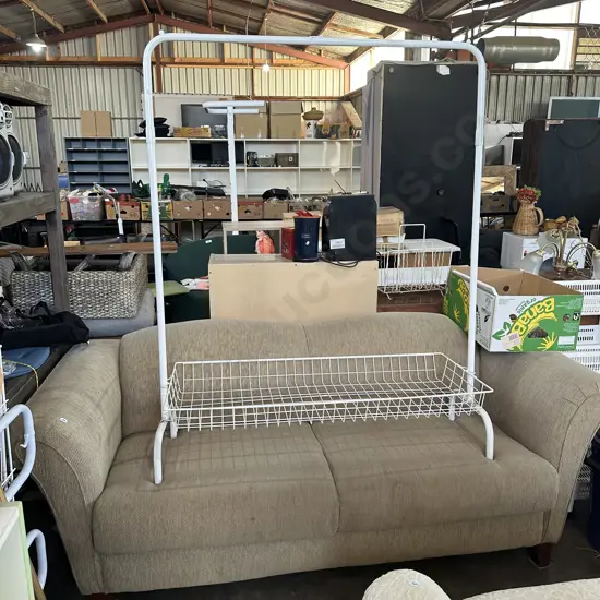 metal clothes stand & sofa