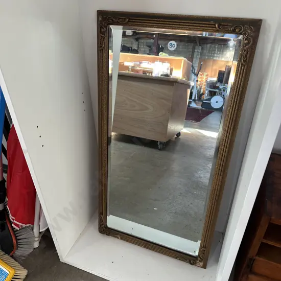 early bevelled mirror- some frame damage