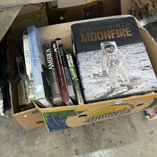 Three boxes of books.