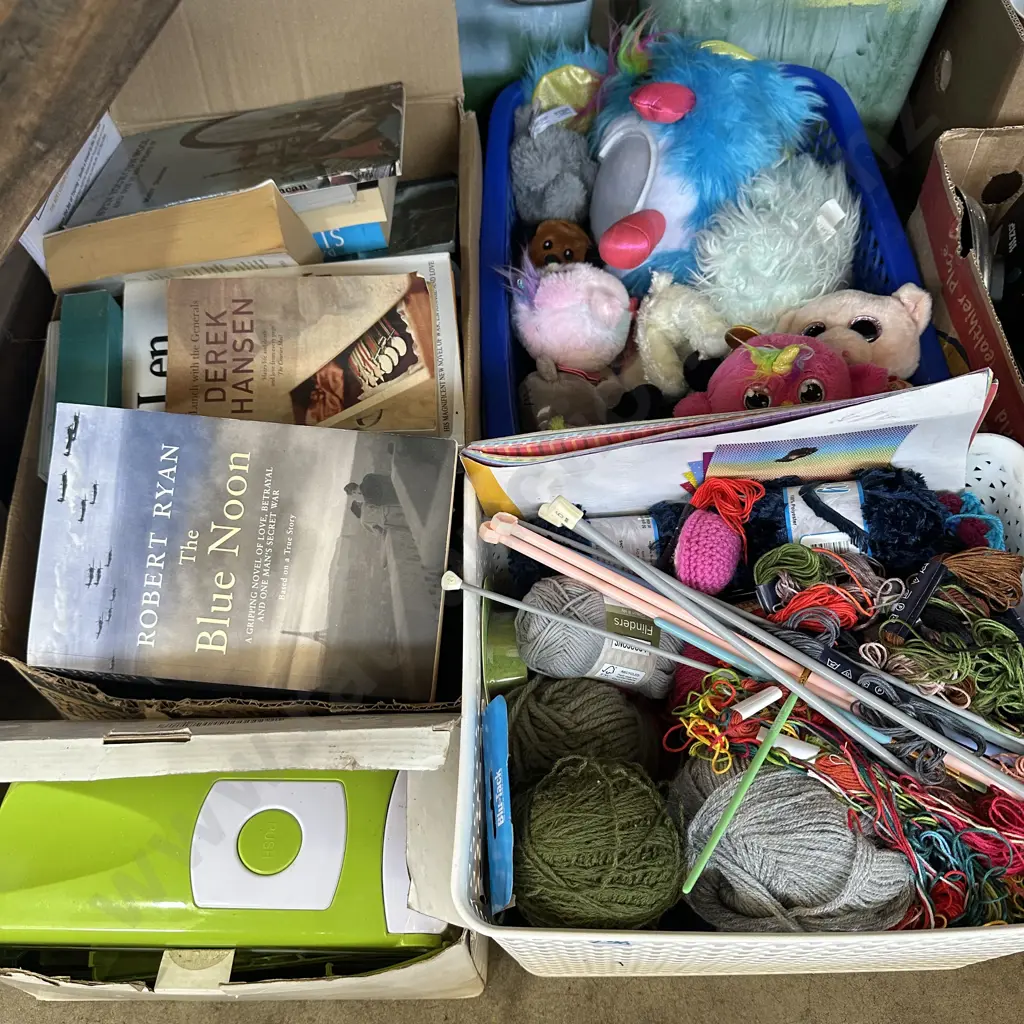 Books, soft toys, slicer, wool etc. Image 1++