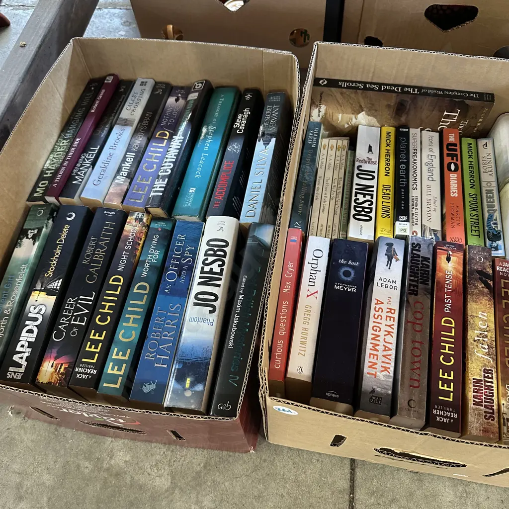 Two boxes of good books. Image 1++