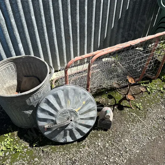 kids soccer nets, lidded bin plus contents