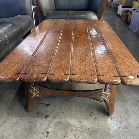 Pacific Island coffee table made from solid Coconut wood