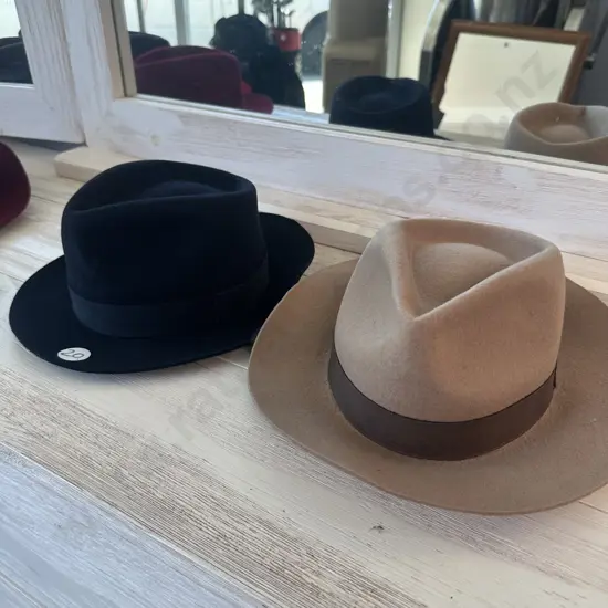 2 new Wool Fedora hats size 54 Made in Greece rrp $129 each