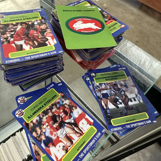 Stimorol chewing gum Rugby league trading cards approx 230 cards