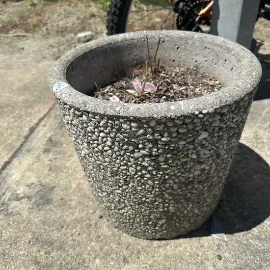 concrete pebble planter
