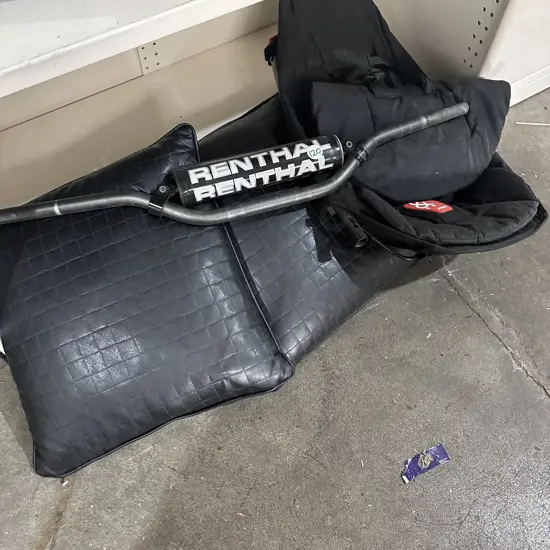 bike and pram parts plus leather cushions