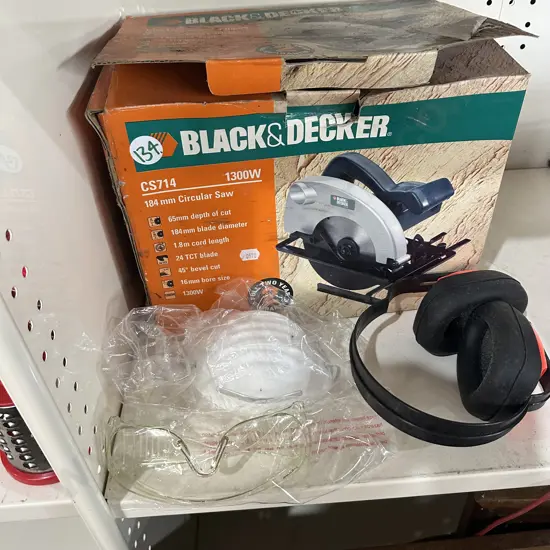 Boxed Black and decker skill saw and accessories - looks like it was never used.
