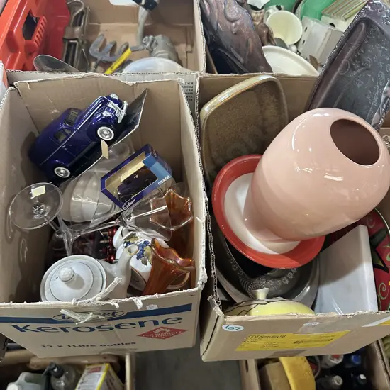 Two boxes assorted items