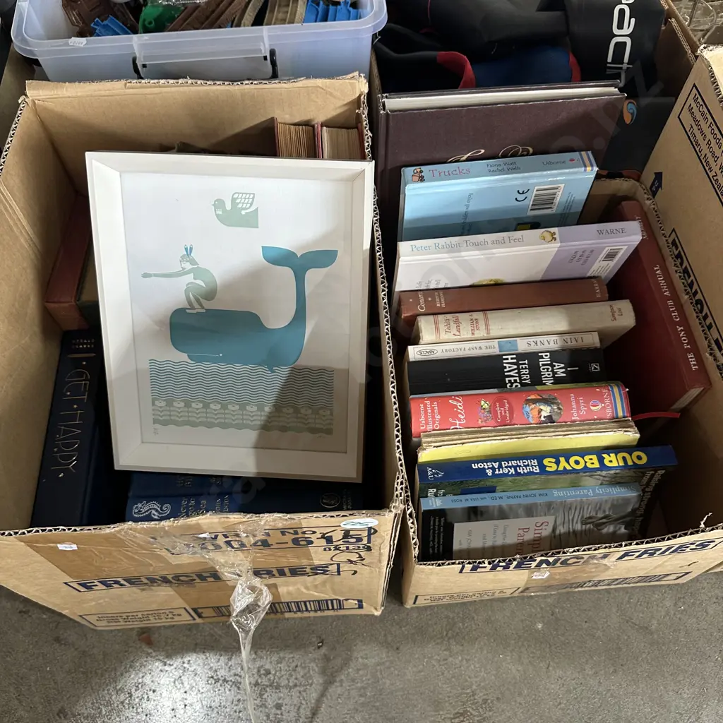 Two boxes of books and a picture Image 1++