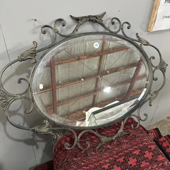 metal framed decorative wall mirror