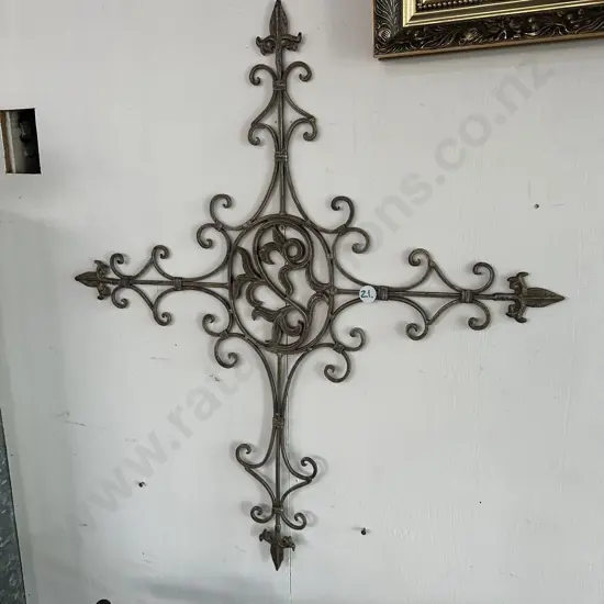 metal cross and 2 prints