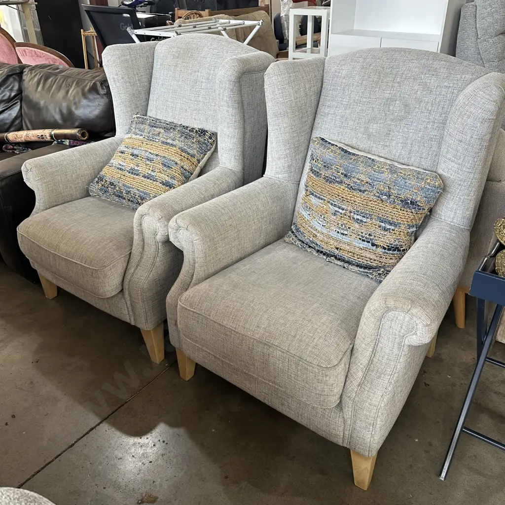 Pr freedom furniture wingback chairs plus cushions Image 1++