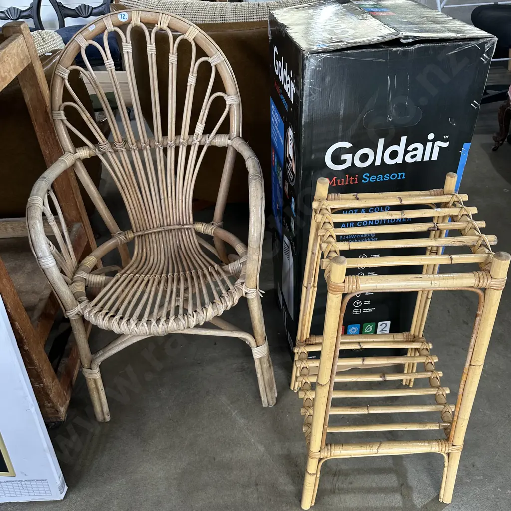 cane chair and planter Image 1++