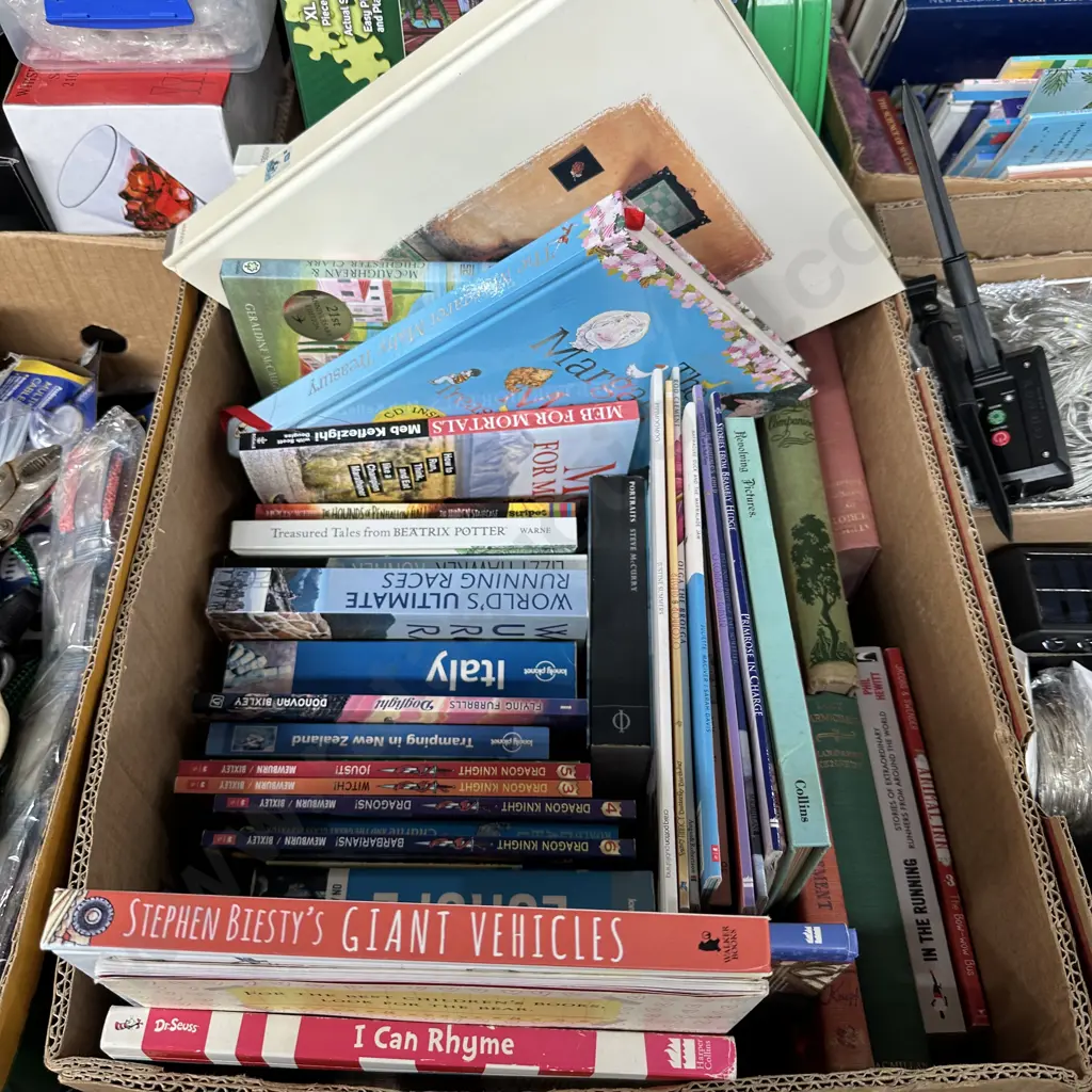 Box of books including childrens books. Image 1++