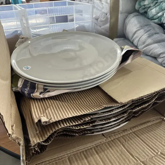Eleven white pizza plates 37.5 cm - as new