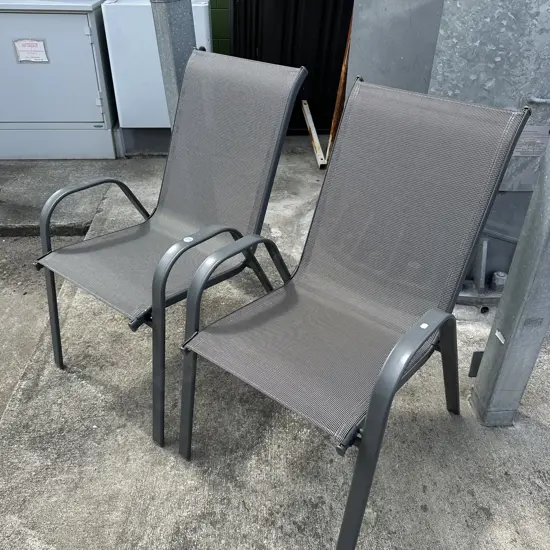 Pair of good condition outdoor chairs.