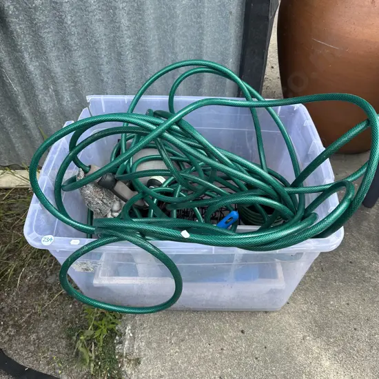 Planter, hose, solar light etc.