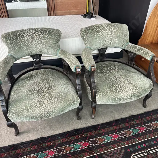 Pr of antique parlor chairs