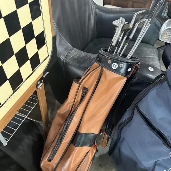 vintage golf clubs and bag