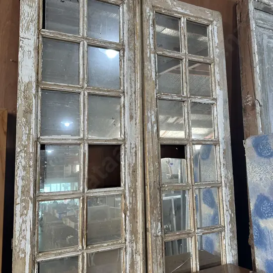 Tall mirrored doors.