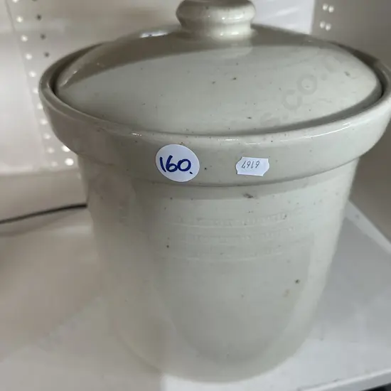 lidded stone crock