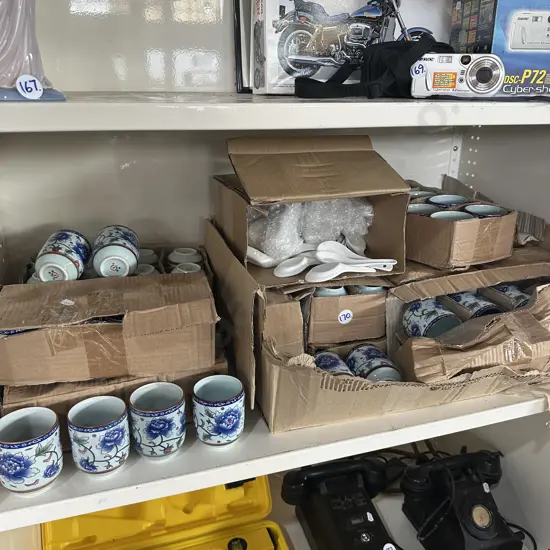 large lot new decorative cups and spoons