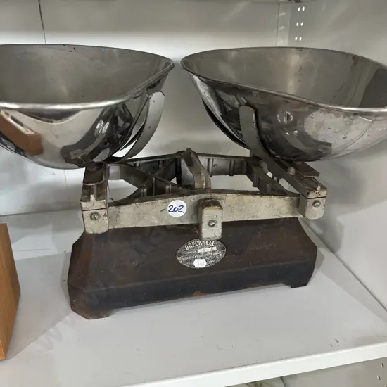 large vintage grocer scales