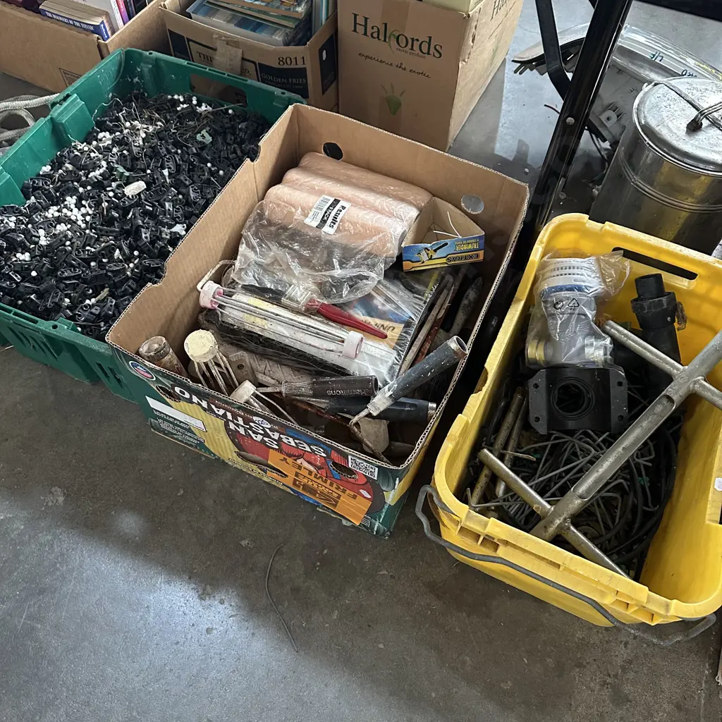 Three boxes irrigation, painting, insulators etc. Image 1++