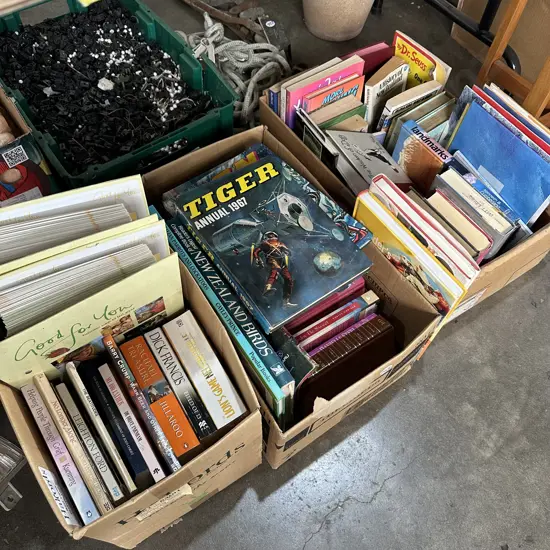 Three boxes of books.